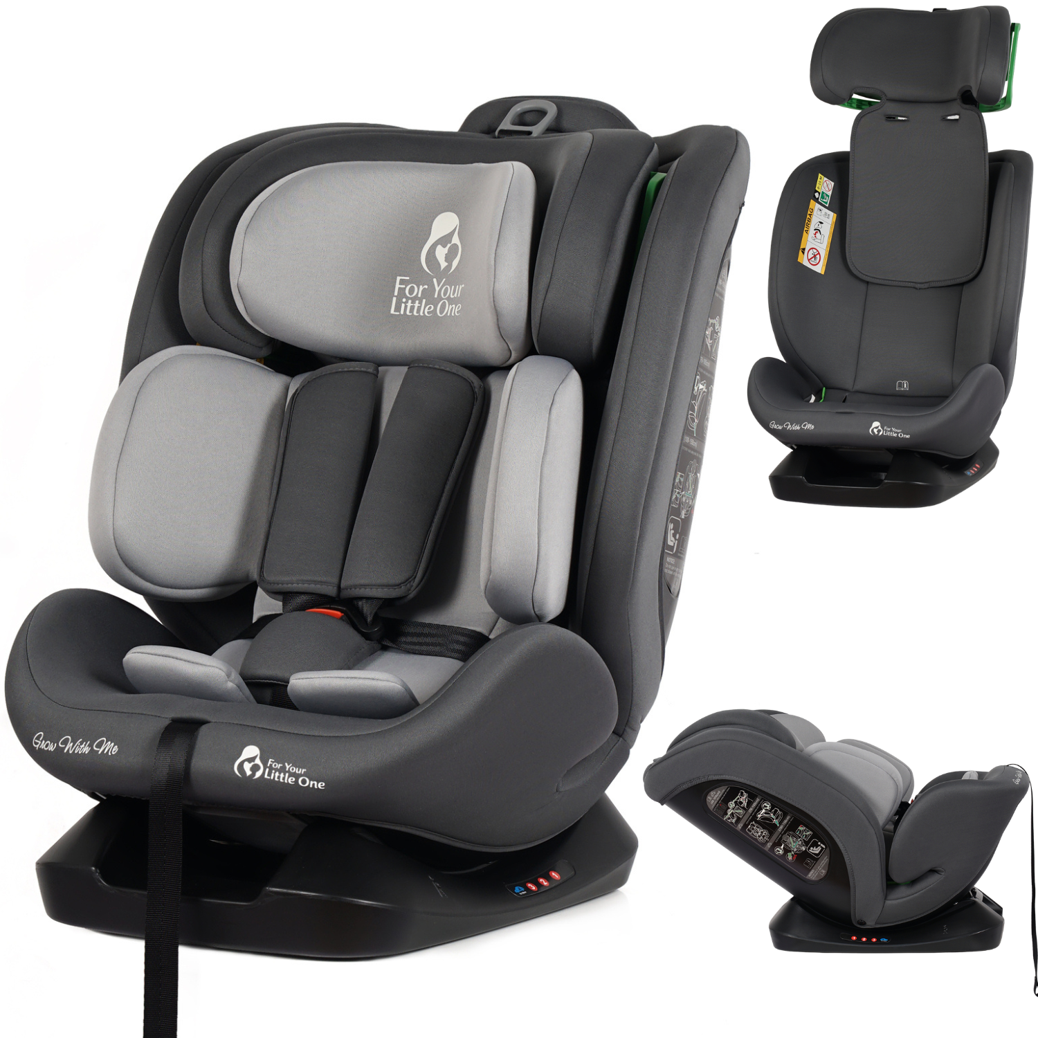 For Your Little One GrowWithMe 0/1/2/3 i-Size Car Seat - Slate Mist (Birth-12 Years)