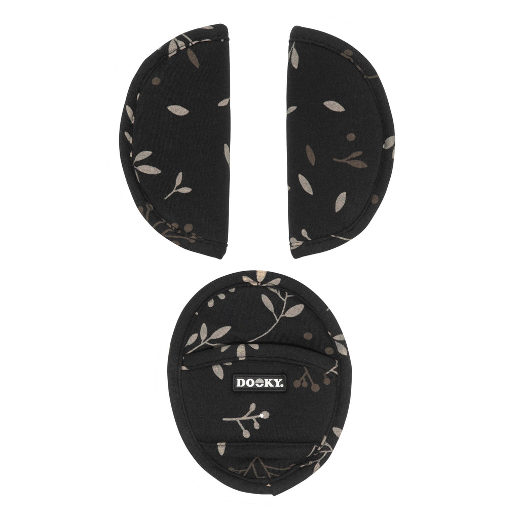 Dooky Universal Car Seat Pads (Romantic Leaves - Black)