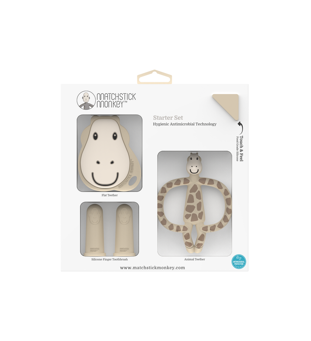 Matchstick Monkey Teething Starter Set (Available in Gigi Giraffe/Ludo Lion)
