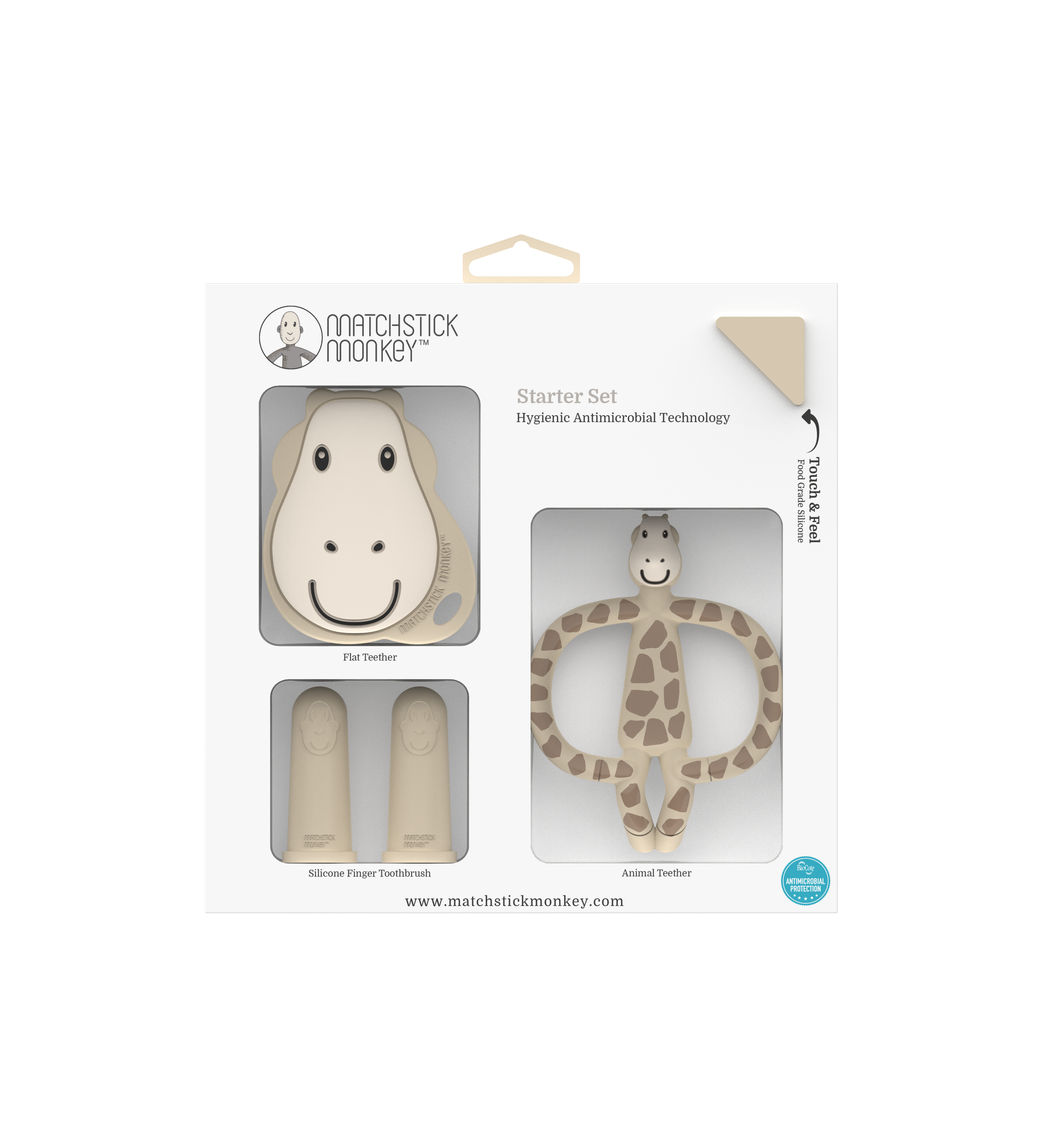 Matchstick Monkey Teething Starter Set (Available in Gigi Giraffe/Ludo Lion)