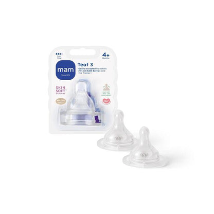 MAM Bottle Teat Size 3 - Fast Flow (Pack of 2)