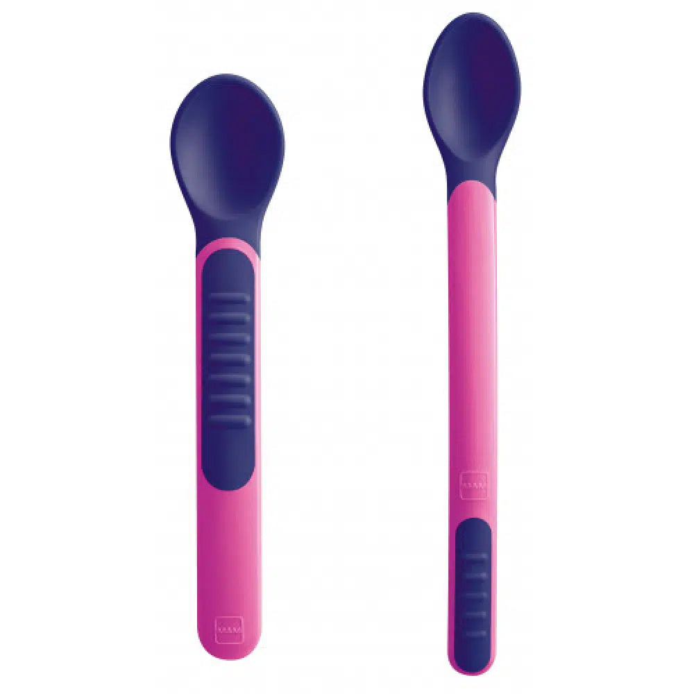 MAM Feeding Spoons & Cover - Pink (Pack of 2)
