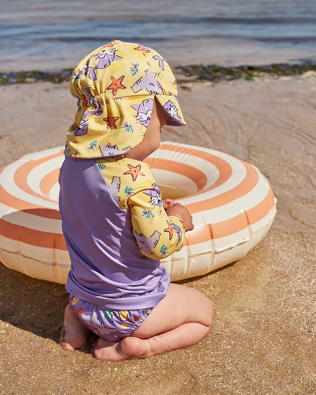 UPF 40+ Reversible Swim Hat for Babies and Toddlers