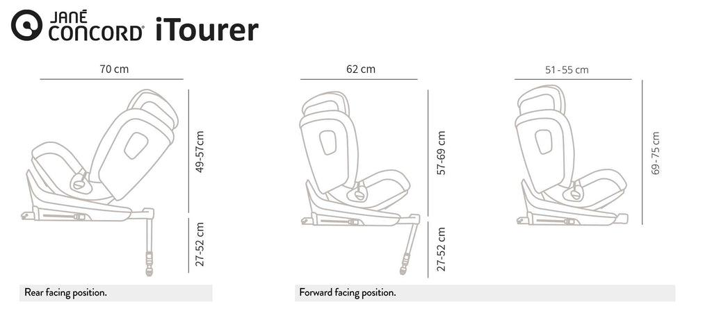 Jane iTourer Rotating i-Size ERF Car Seat, 40-125cm, 0-7 Years