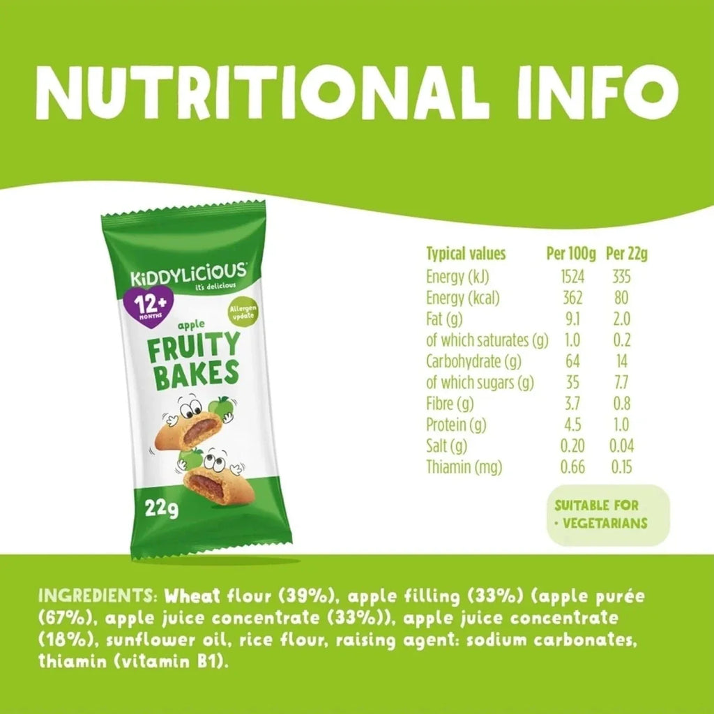 Kiddylicious Apple Fruity Bakes 12+ months 132g (6x22g)