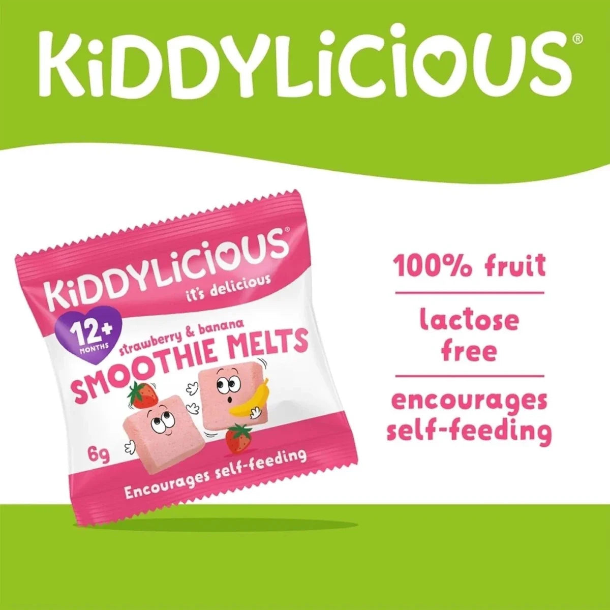 Kiddylicious Strawberry & Banana Smoothie Melts 12+ months 6g