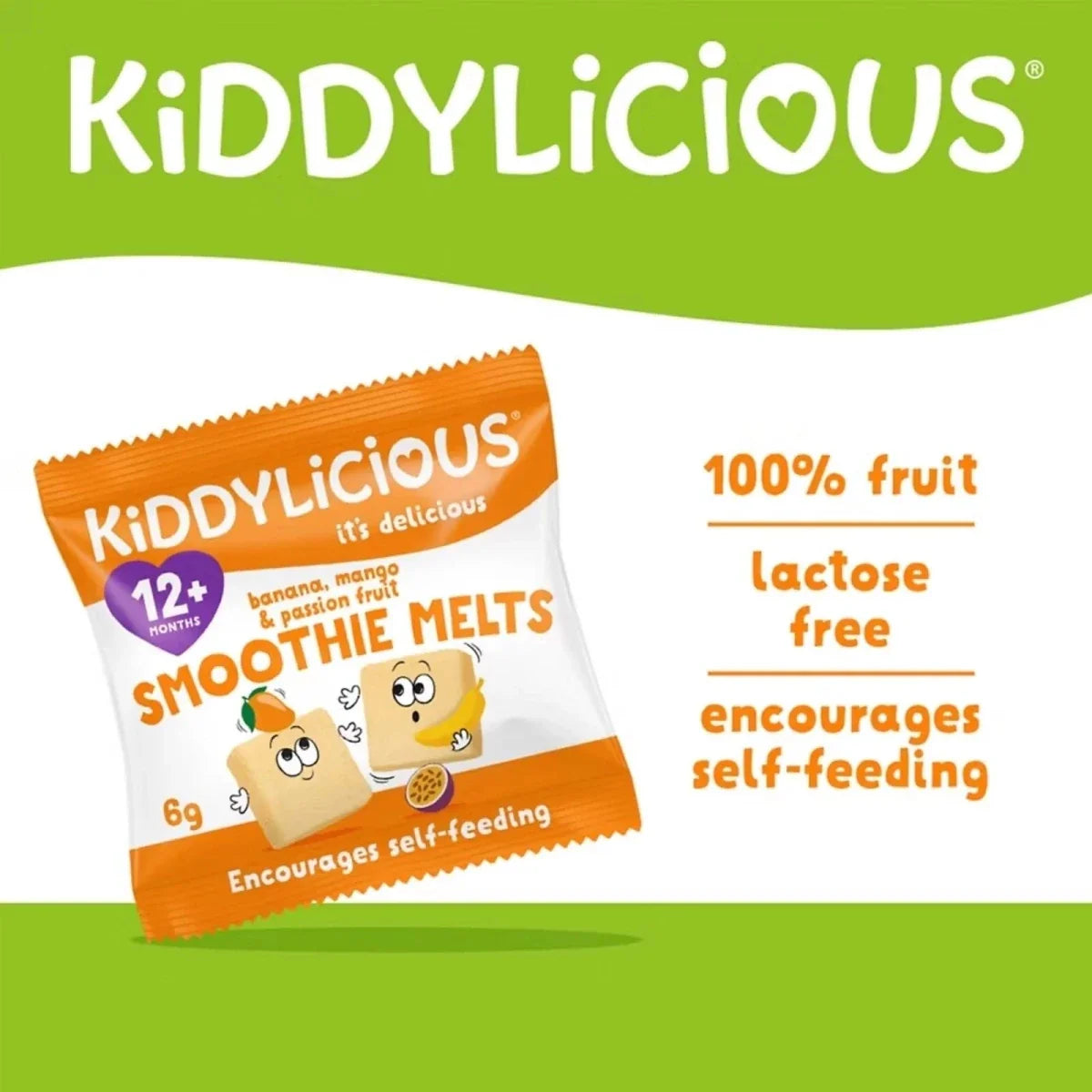 Kiddylicious Banana Mango & Passion Fruit Smoothie Melts 12+ months 24g (4x6g)
