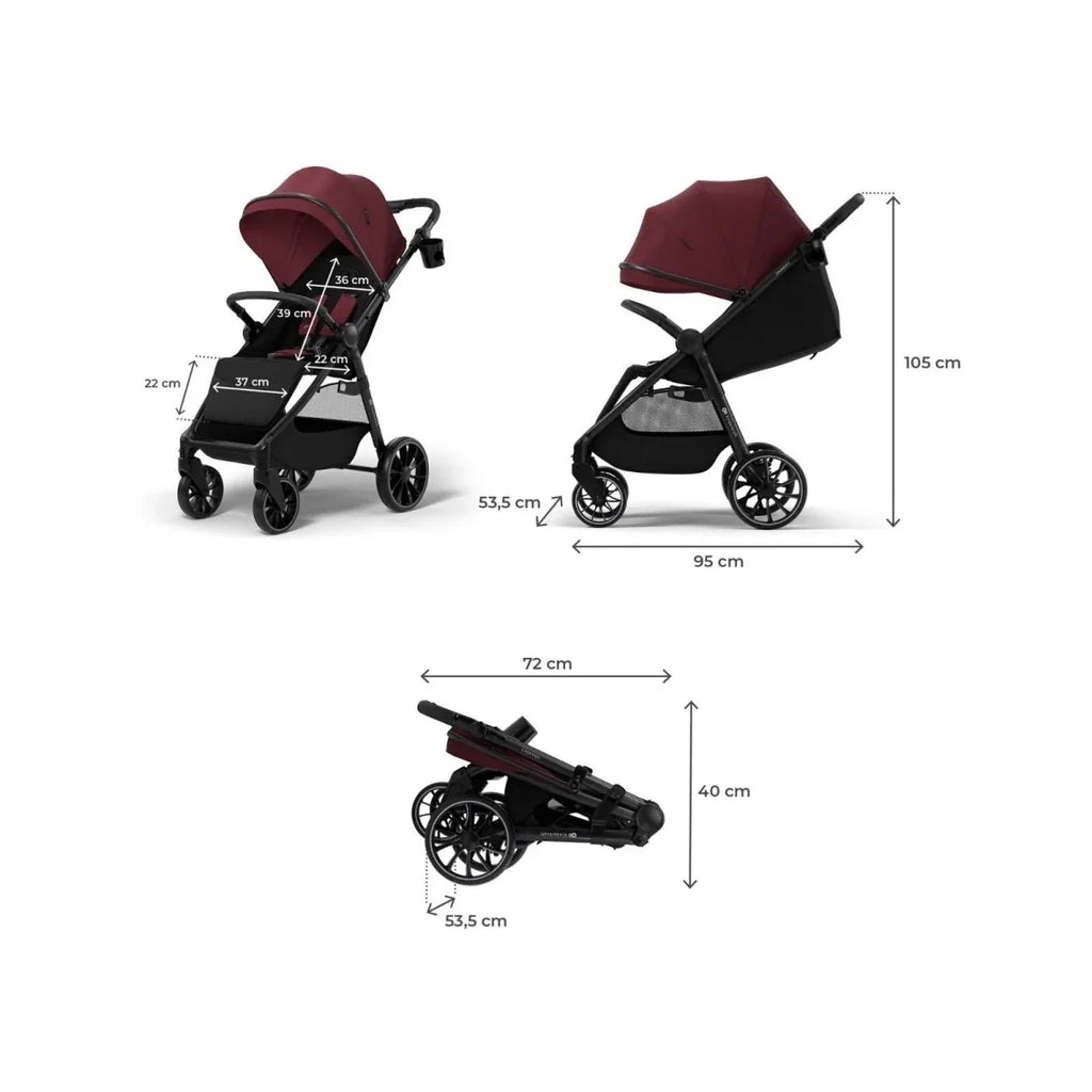 Kinderkraft Grande 2 Stroller - Dark Ruby