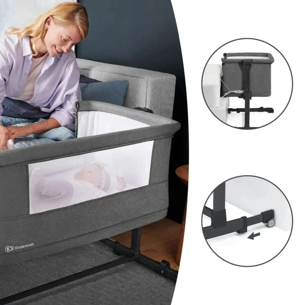 Kinderkraft Nestee Up 2 Bedside Crib - Beige