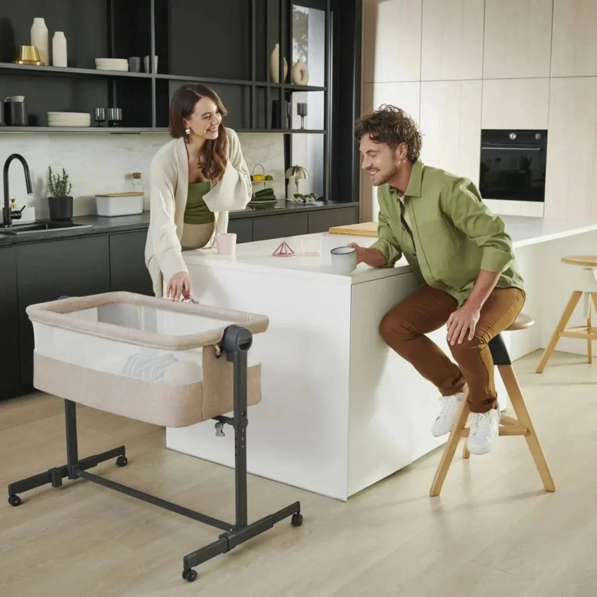 Kinderkraft Nestee Up 2 Bedside Crib - Beige