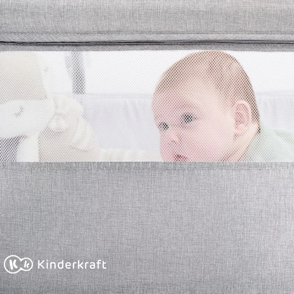Kinderkraft Nestee Up 2 Bedside Crib - Full Light Grey