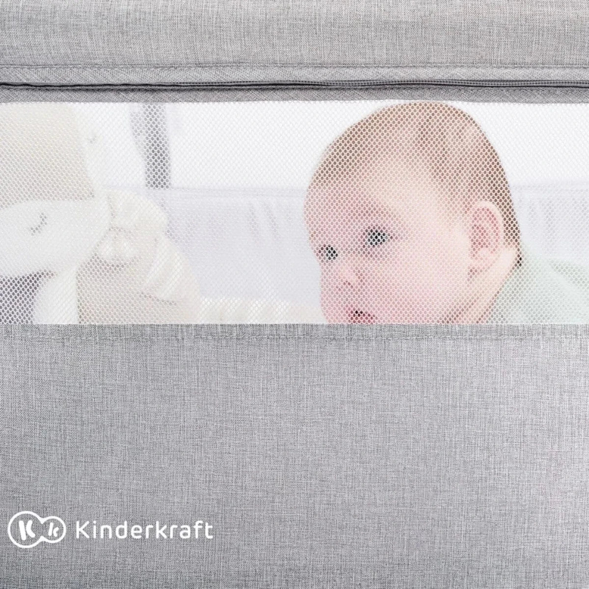Kinderkraft Nestee Up 2 Bedside Crib - Full Light Grey