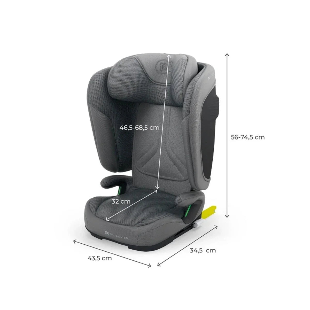 Kinderkraft UNITY 2 i-Size Group 2/3 Car Seat - Grey