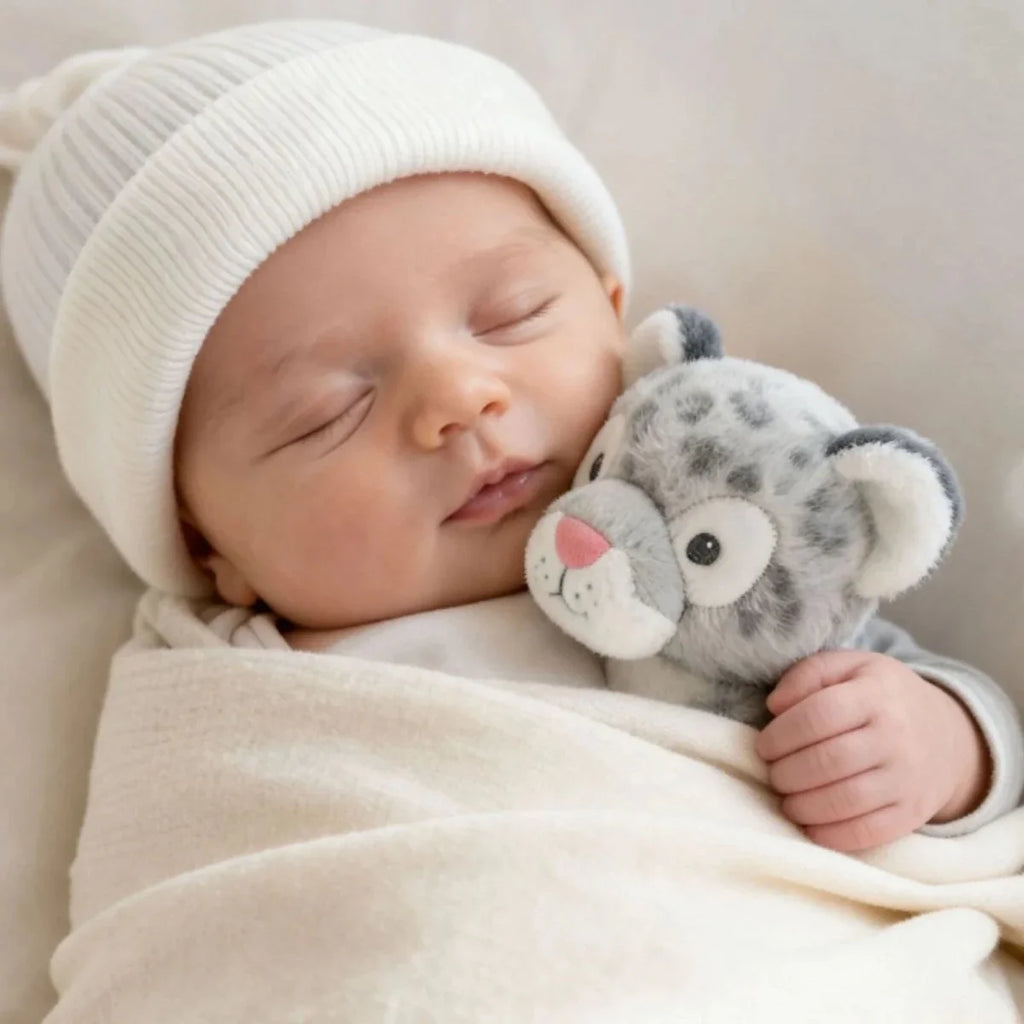 Keeleco Baby Snuggles Snow Leopard Blanket 32cm