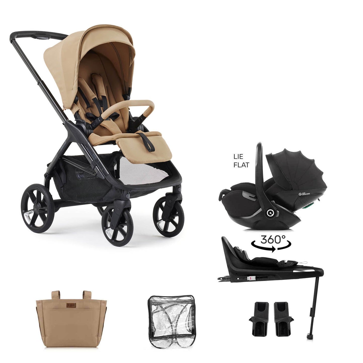 Jane Keep Pushchair + Kombibaby Lie-Flat 360 Car Seat Travel System