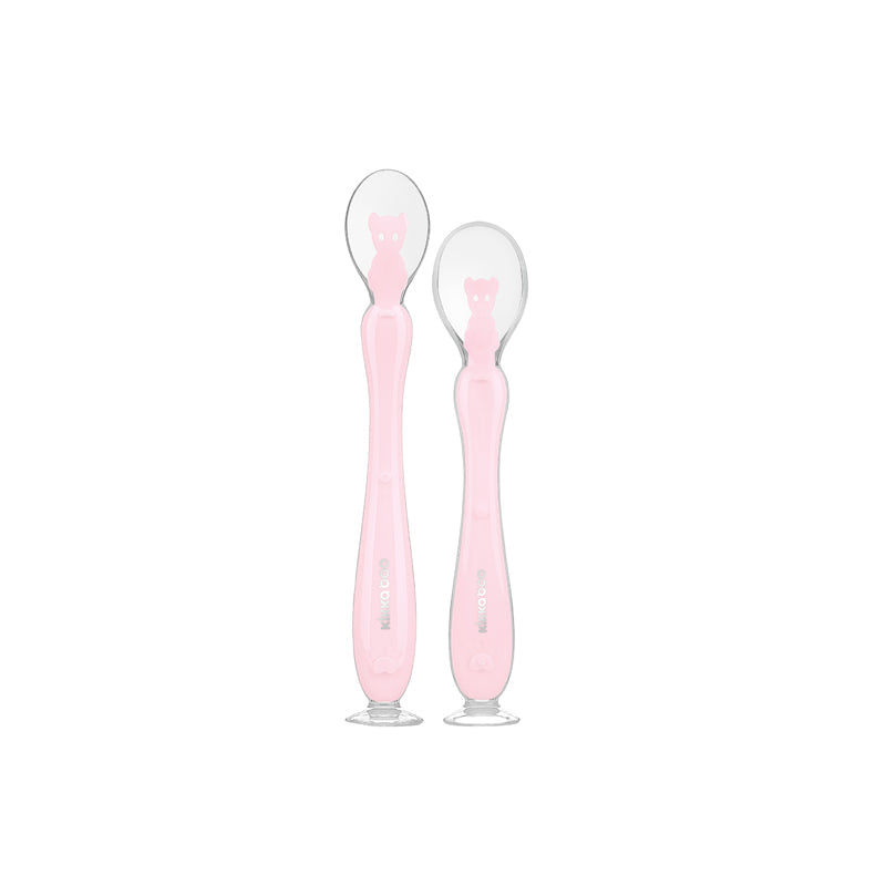 Kikka Boo Silicone Spoons With Suction Cup Pink 2Pk