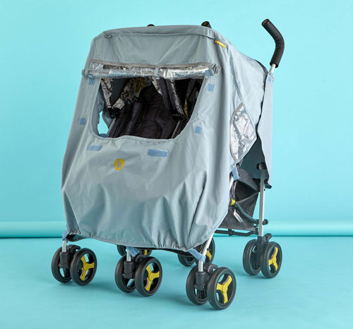 Koo-Di Universal Double Stroller Raincover (Splish Splosh) - Little Lug