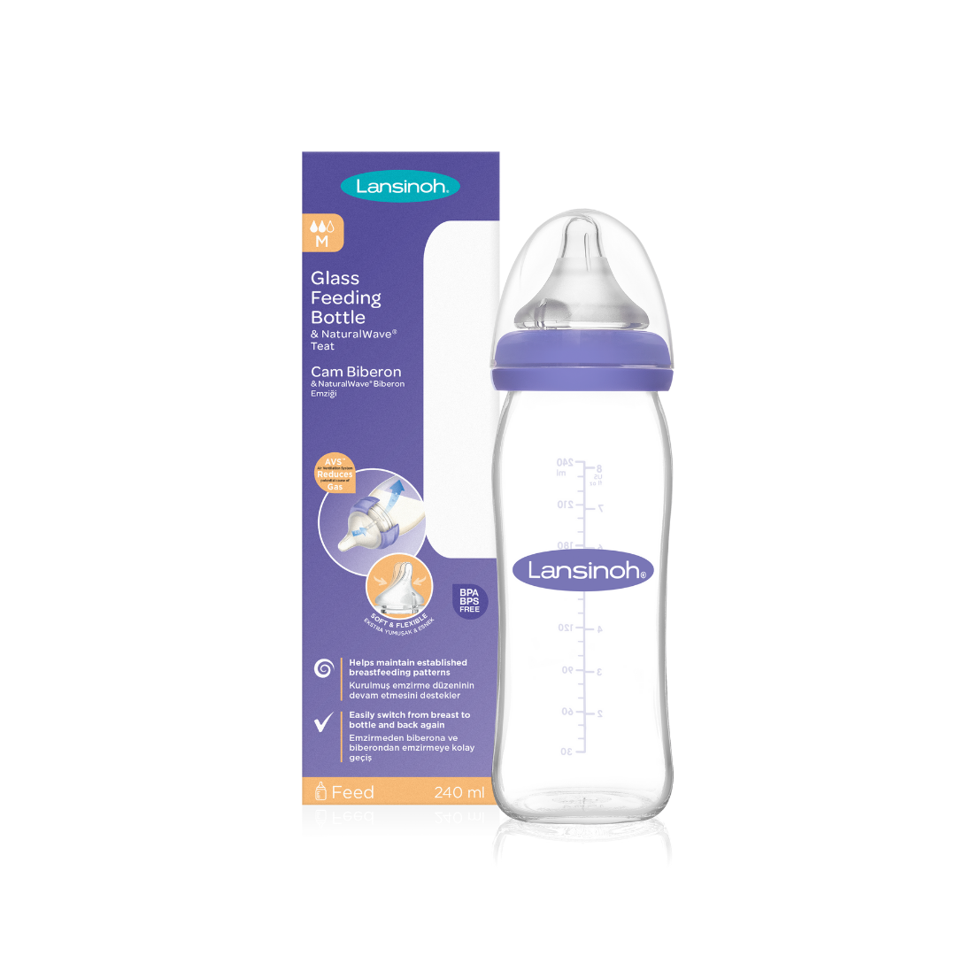 Lansinoh Feeding GLASS Bottle 240mls (Pack of 1) - Little Lug