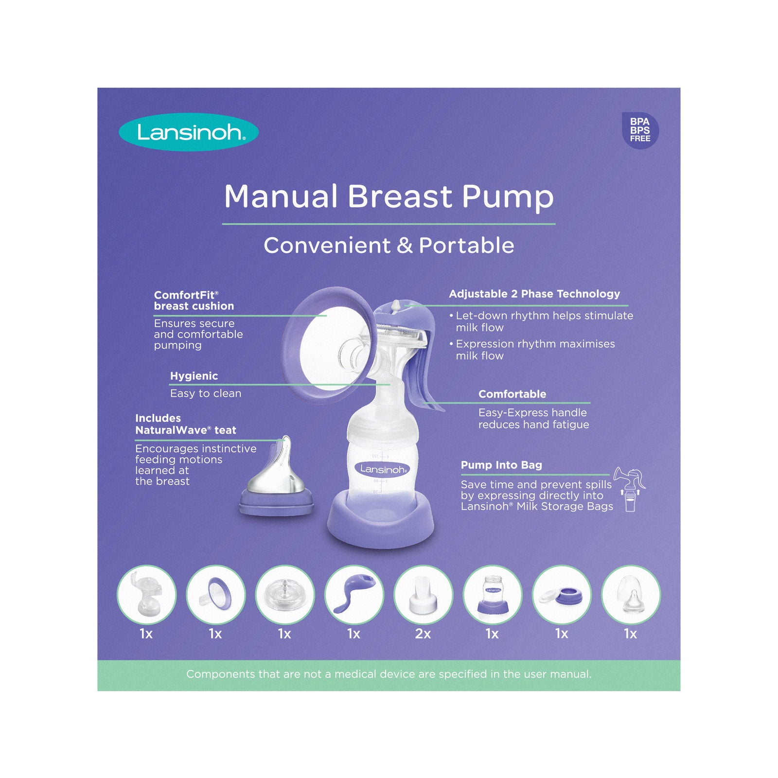 Lansinoh Single Manual Breast Pump - Little Lug