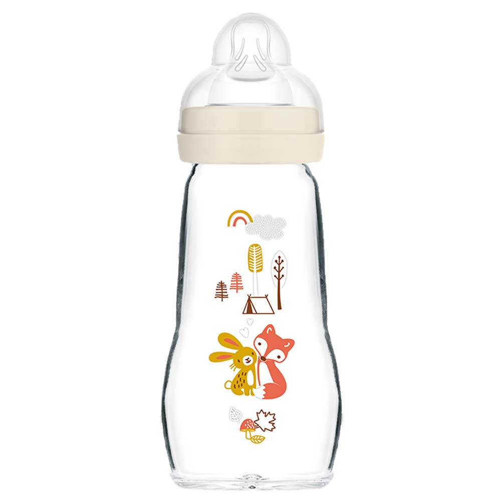 MAM Feel Good GLASS Bottle 260mls - Unisex (Pack of 1) - Little Lug