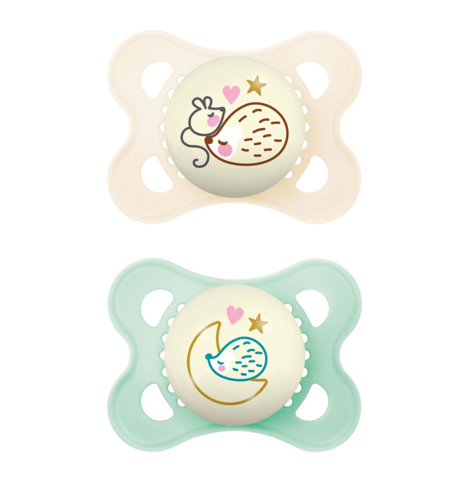 MAM Soother Night [2-6 Months] - Unisex (Pack of 2) - Little Lug