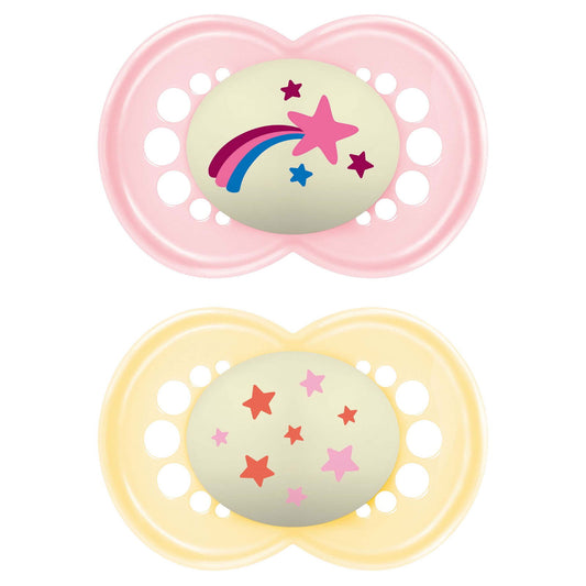 MAM Soother Night Astro [16+ Months] - Pink (Pack of 2) - Little Lug