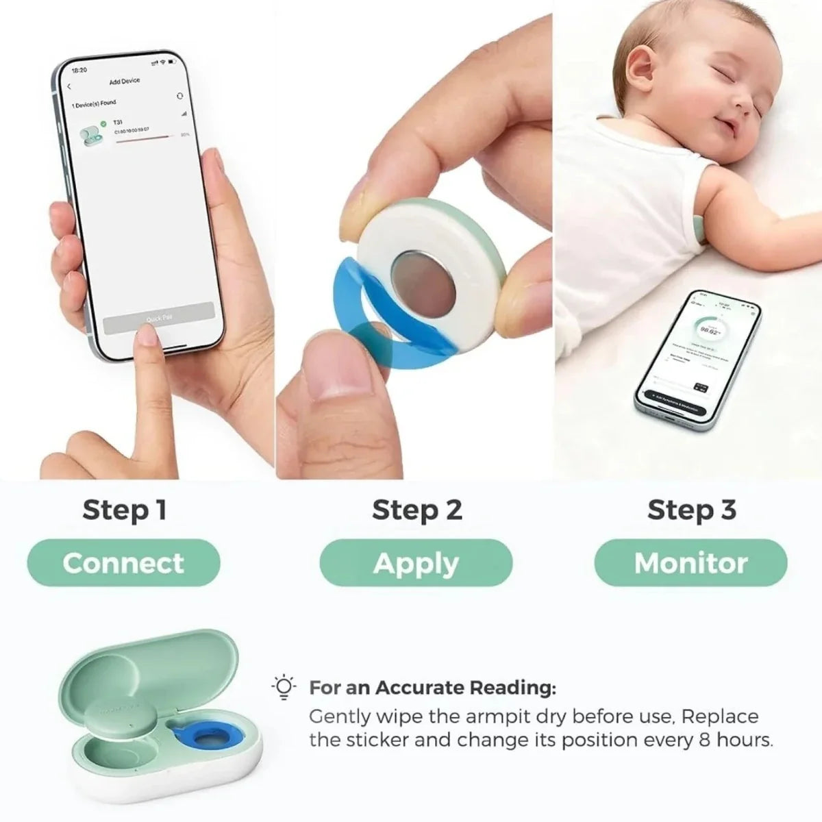 Momcozy T31 Wearable Smart Baby Digital Thermometer