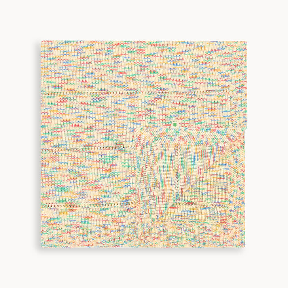 Personalised Space-Dye Organic Cotton Knitted Baby Blanket