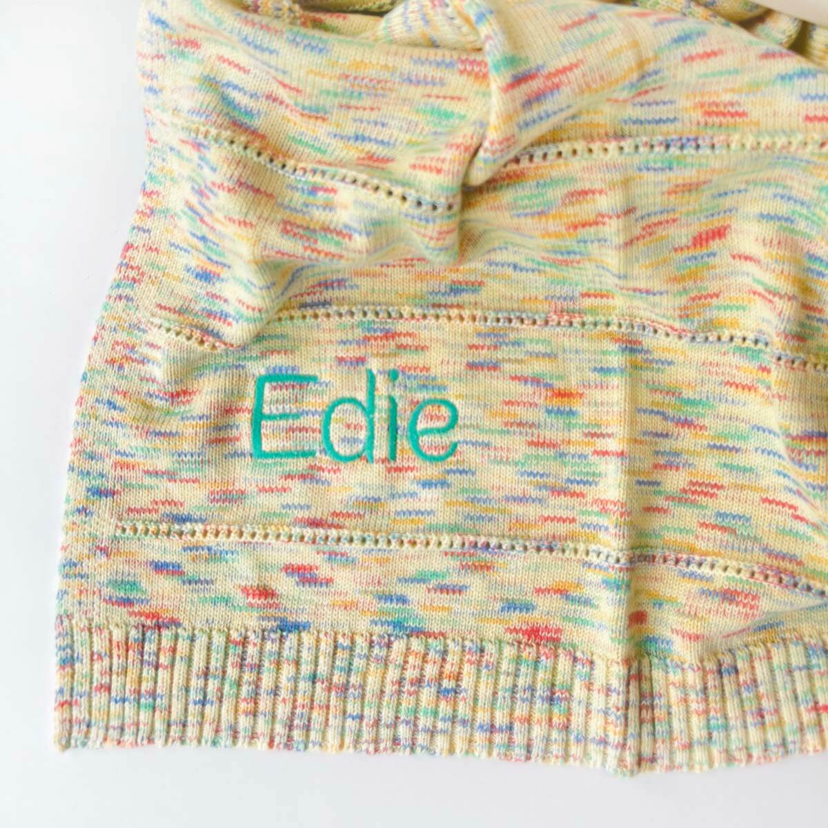Personalised Knitted Baby Blanket, Space Dye - Merry