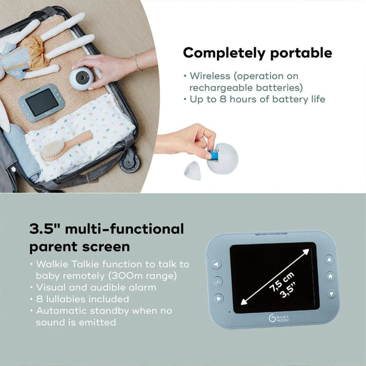 Babymoov Babyphone Yoo Roll Twin Bundle - 2 Camera