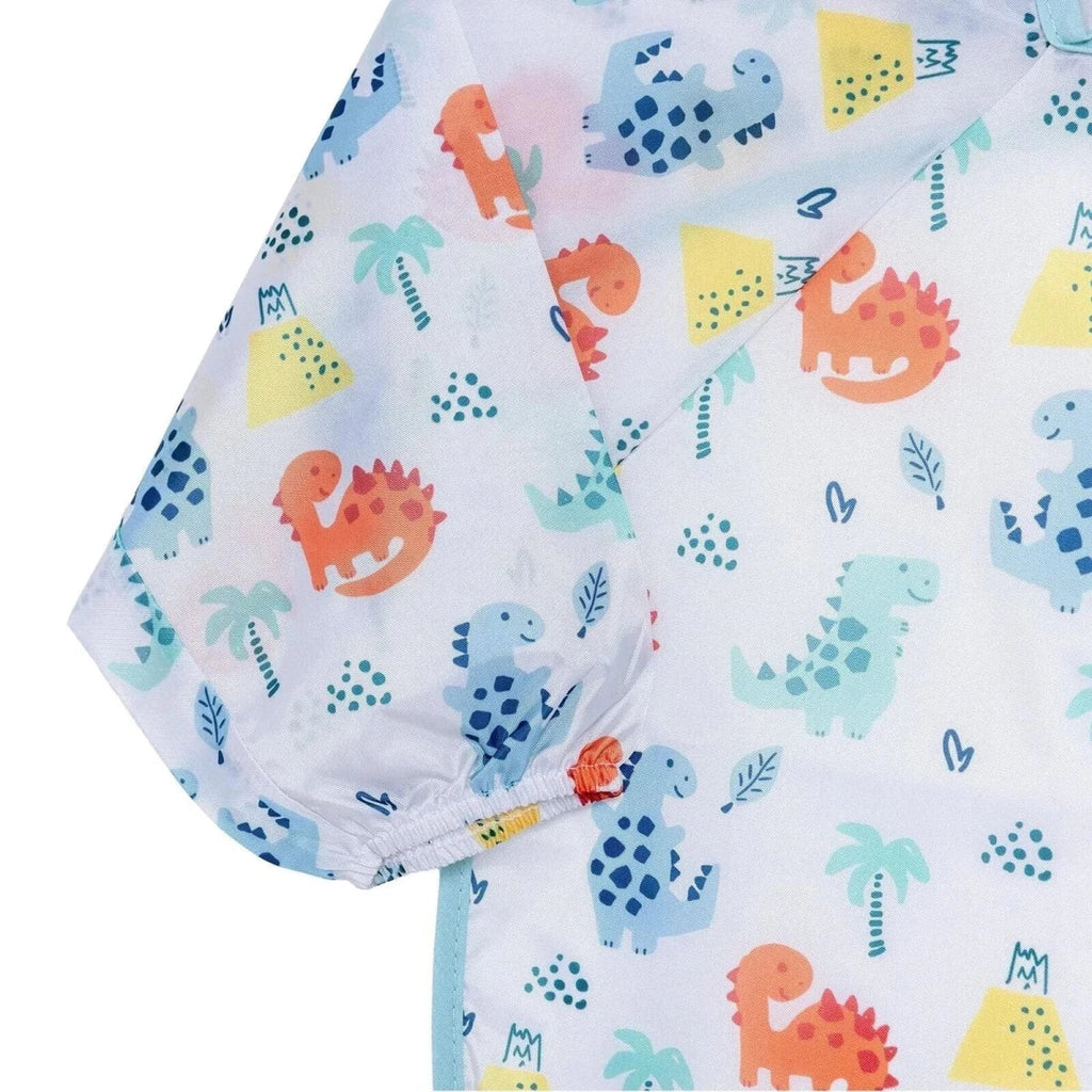 Messy Duck Long Sleeve Baby Coverall Bib - Dinosaur