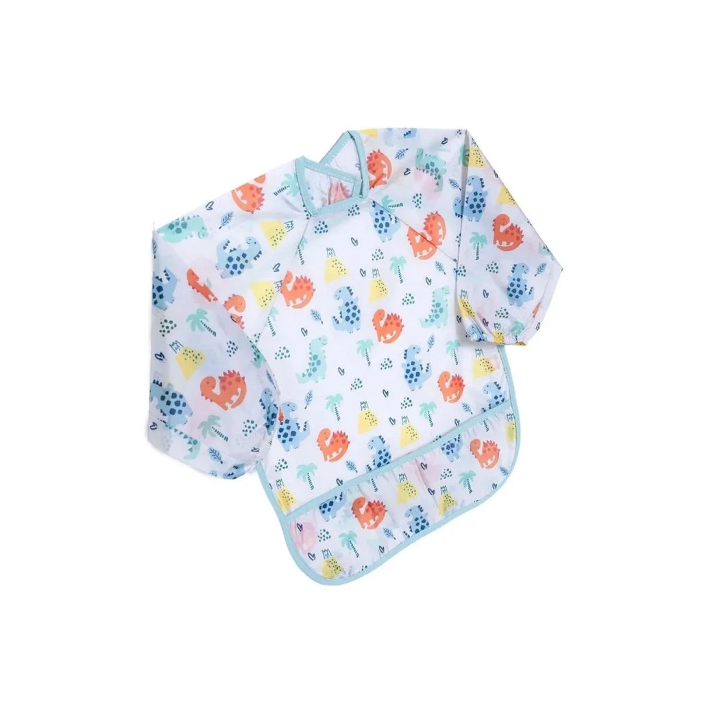 Messy Duck Long Sleeve Baby Coverall Bib - Dinosaur