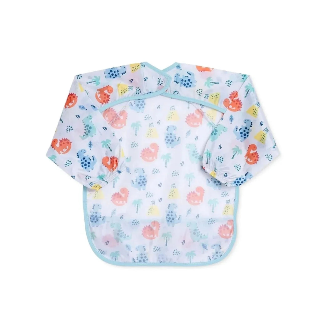 Messy Duck Long Sleeve Baby Coverall Bib - Dinosaur