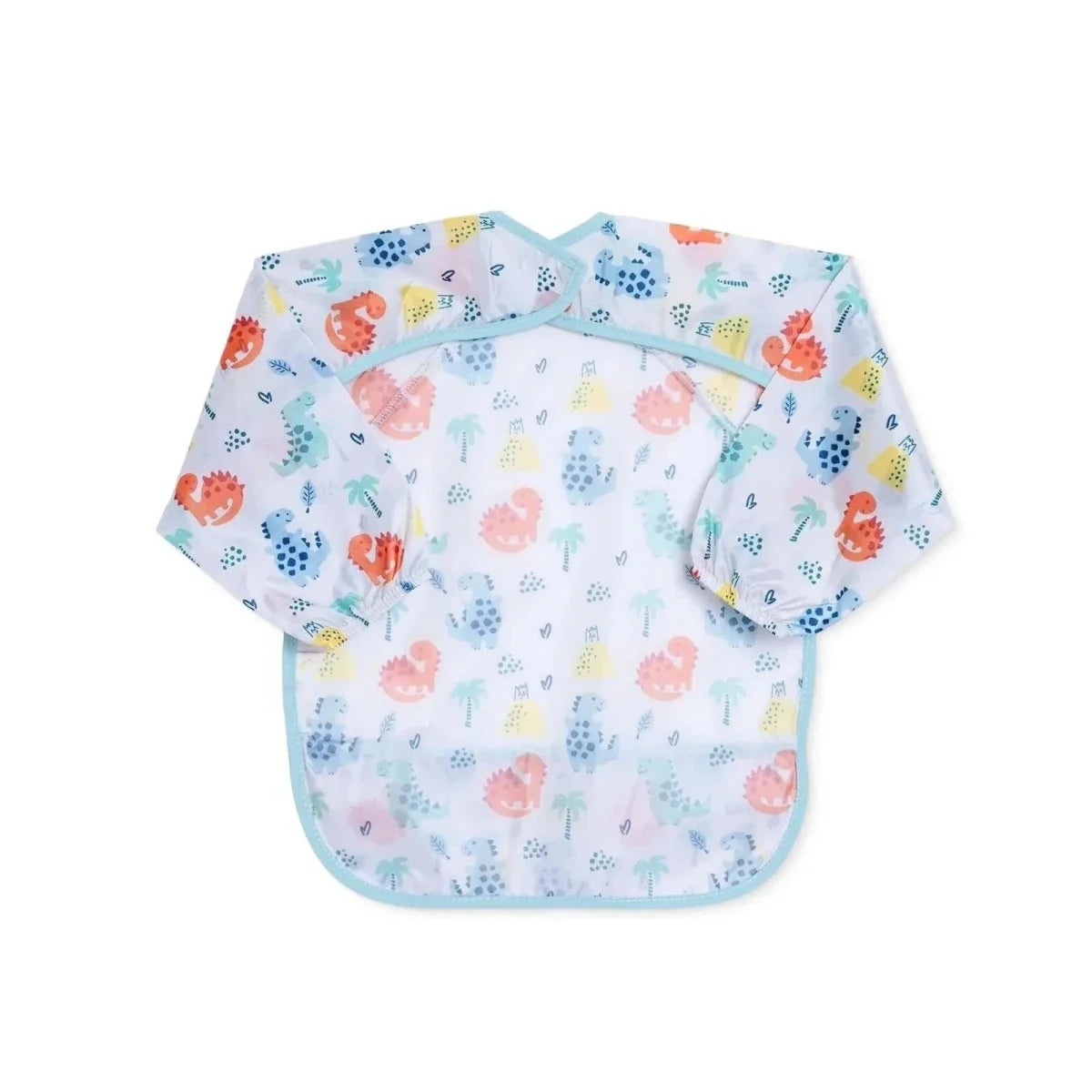 Messy Duck Long Sleeve Baby Coverall Bib - Dinosaur