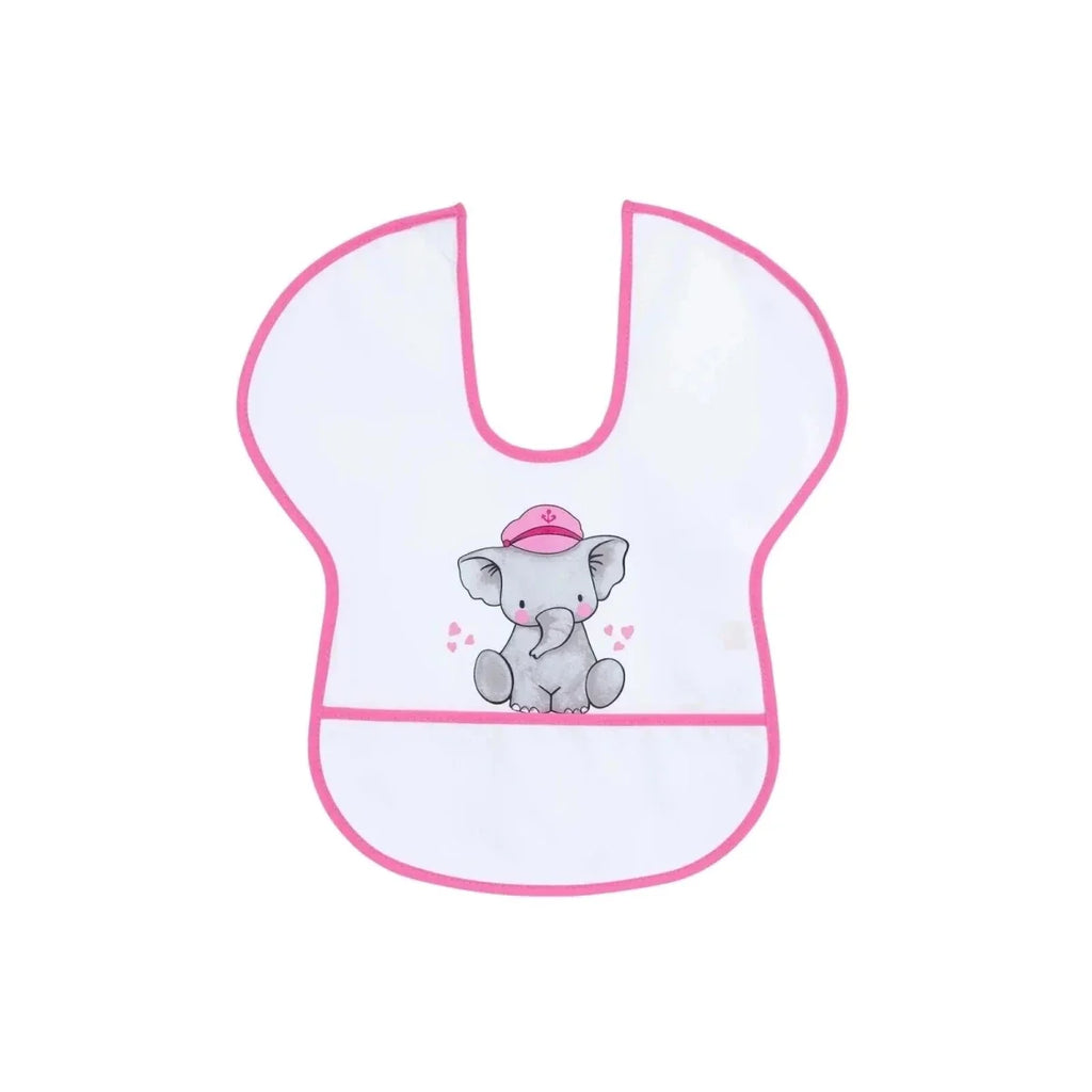 Messy Duck Wipe-Clean Short Sleeve Bib - Cute Elephant