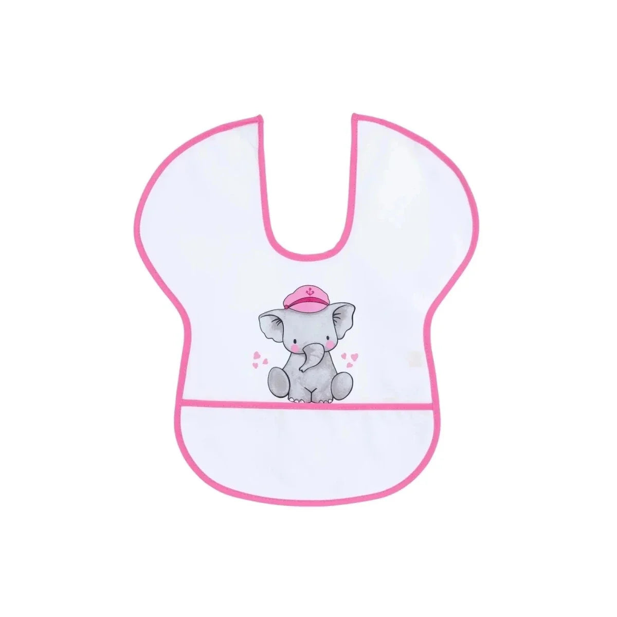 Messy Duck Wipe-Clean Short Sleeve Bib - Cute Elephant
