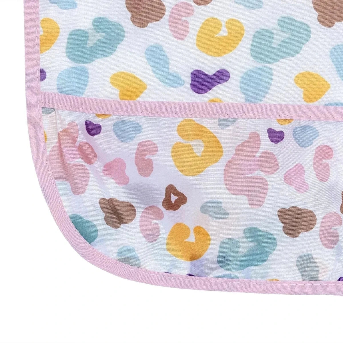 Messy Duck Long Sleeve Baby Coverall Bib - Leopard