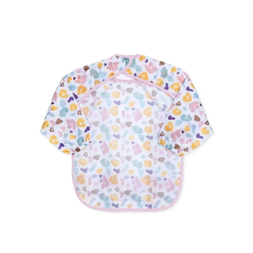 Messy Duck Long Sleeve Baby Coverall Bib - Leopard