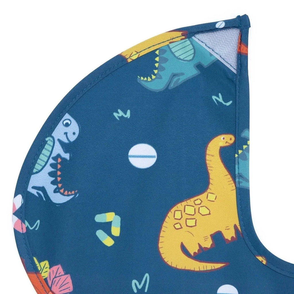 Messy Duck Short Sleeve Baby Weaning Bib - Dino World