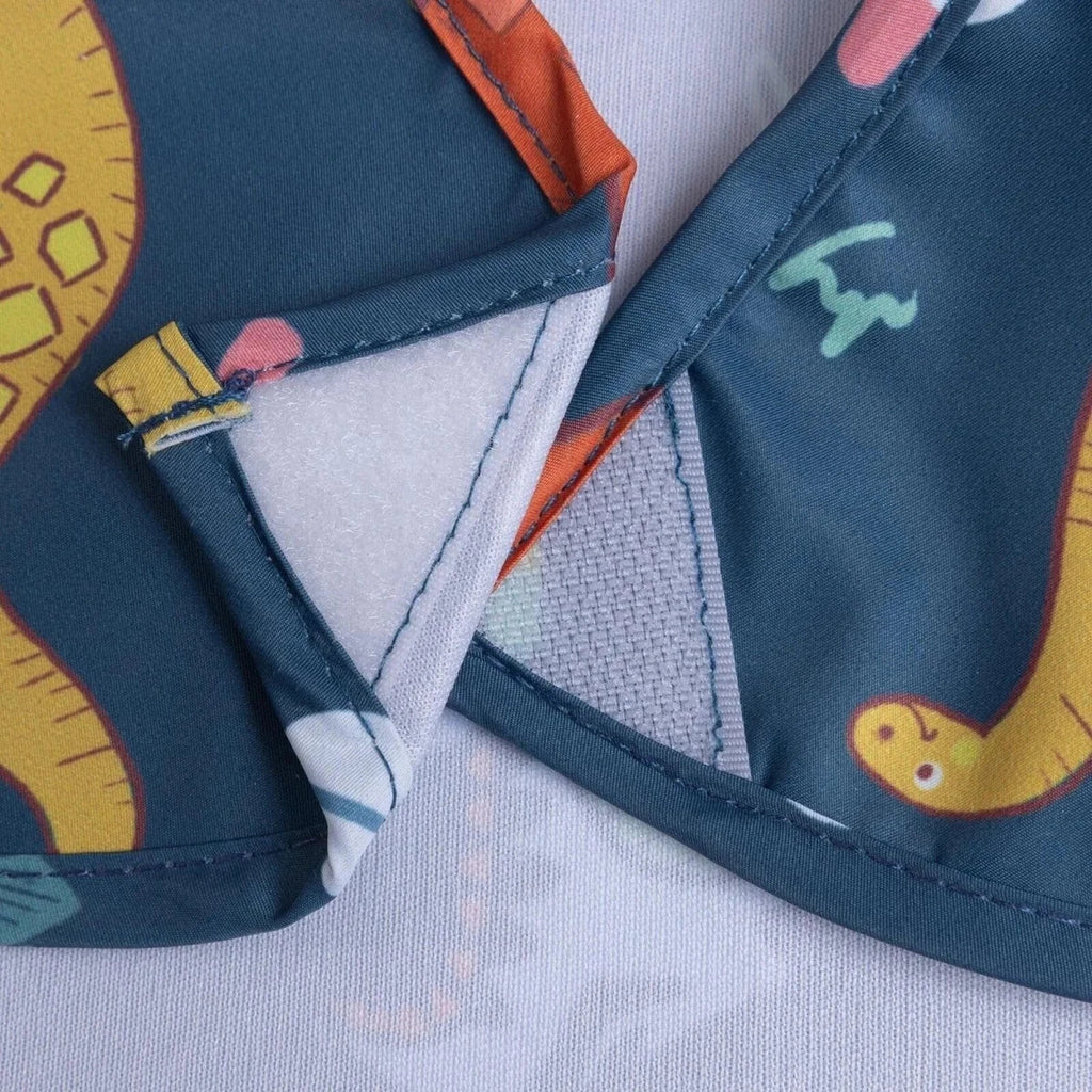 Messy Duck Short Sleeve Baby Weaning Bib - Dino World