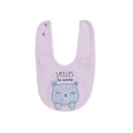 Messy Duck Embroidered Cotton Baby Bib with Ears - Pink