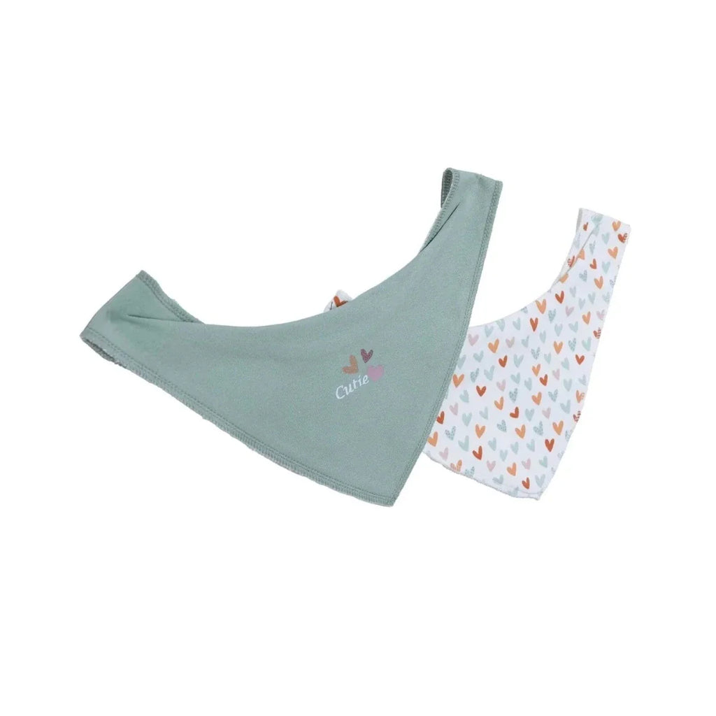 Messy Duck Bandana Baby Bibs Pack of 2 - Little Hearts