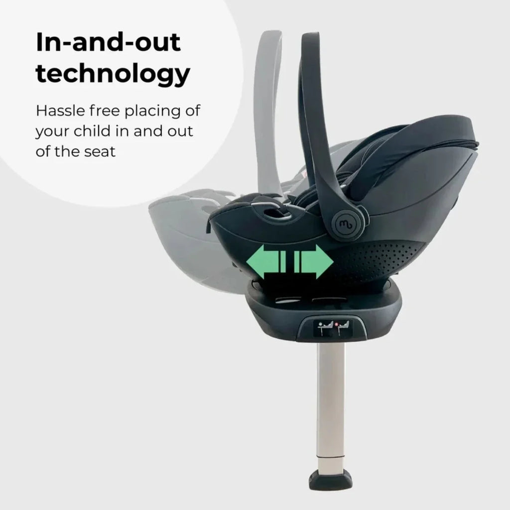 My Babiie MB450 Luxe 3-in-1 Travel System with Rotating Car Seat,Base & Toddler Seat - Black