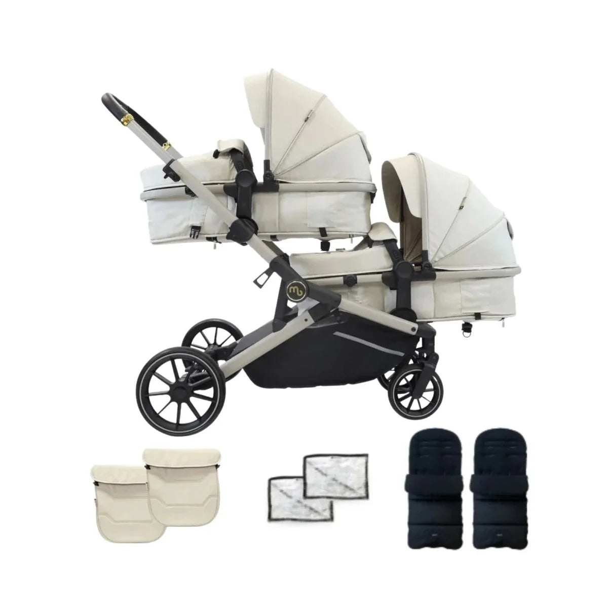 My Babiie MB33 Tandem Pushchair - Ivory