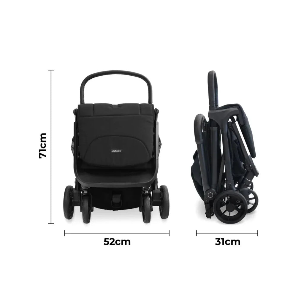 My Babiie MBX7 Auto-Fold Compact Stroller - Black