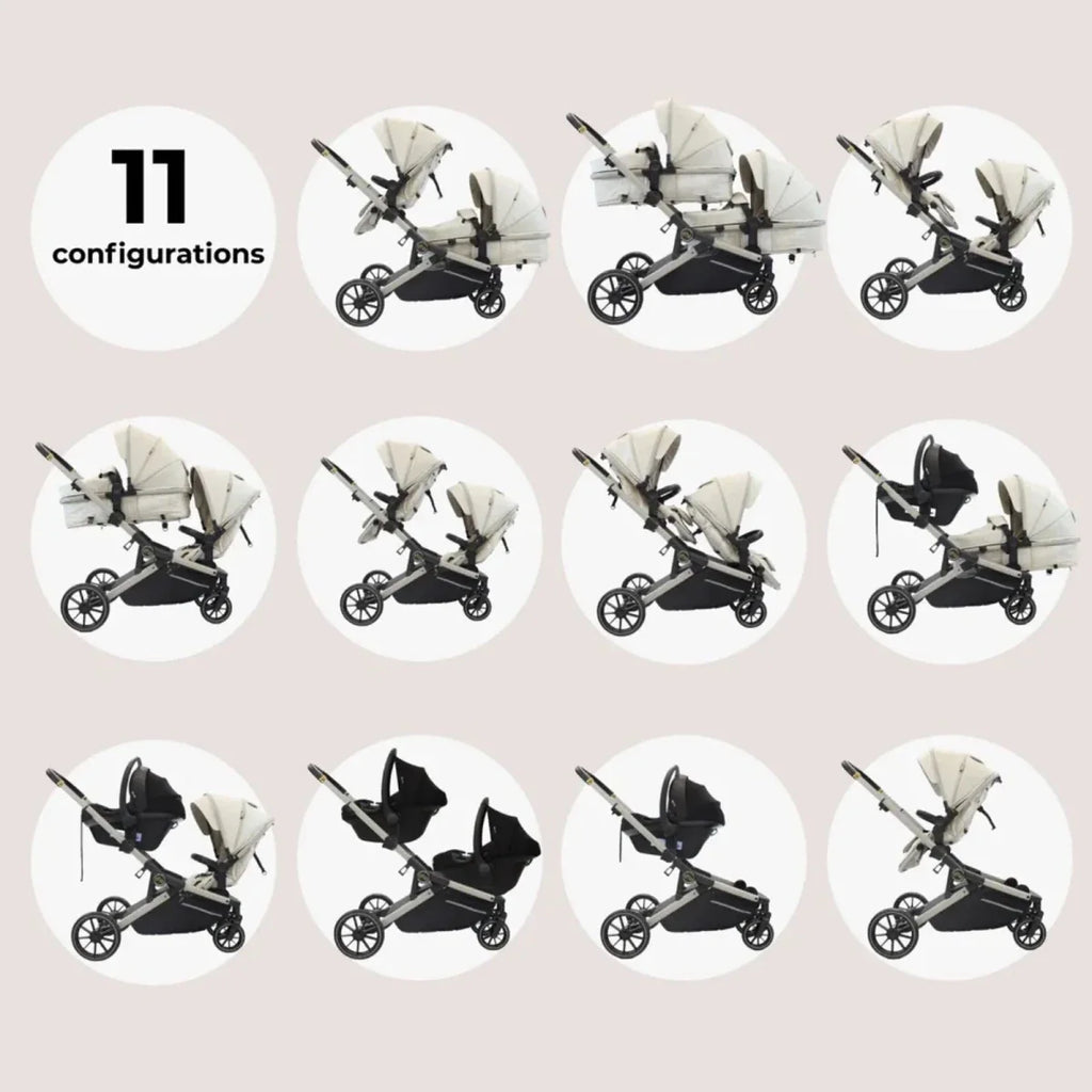 My Babiie MB33 Twin Travel System - Ivory