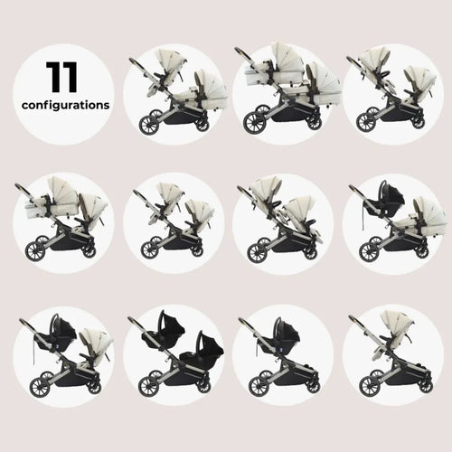 My Babiie MB33 Twin Travel System - Ivory