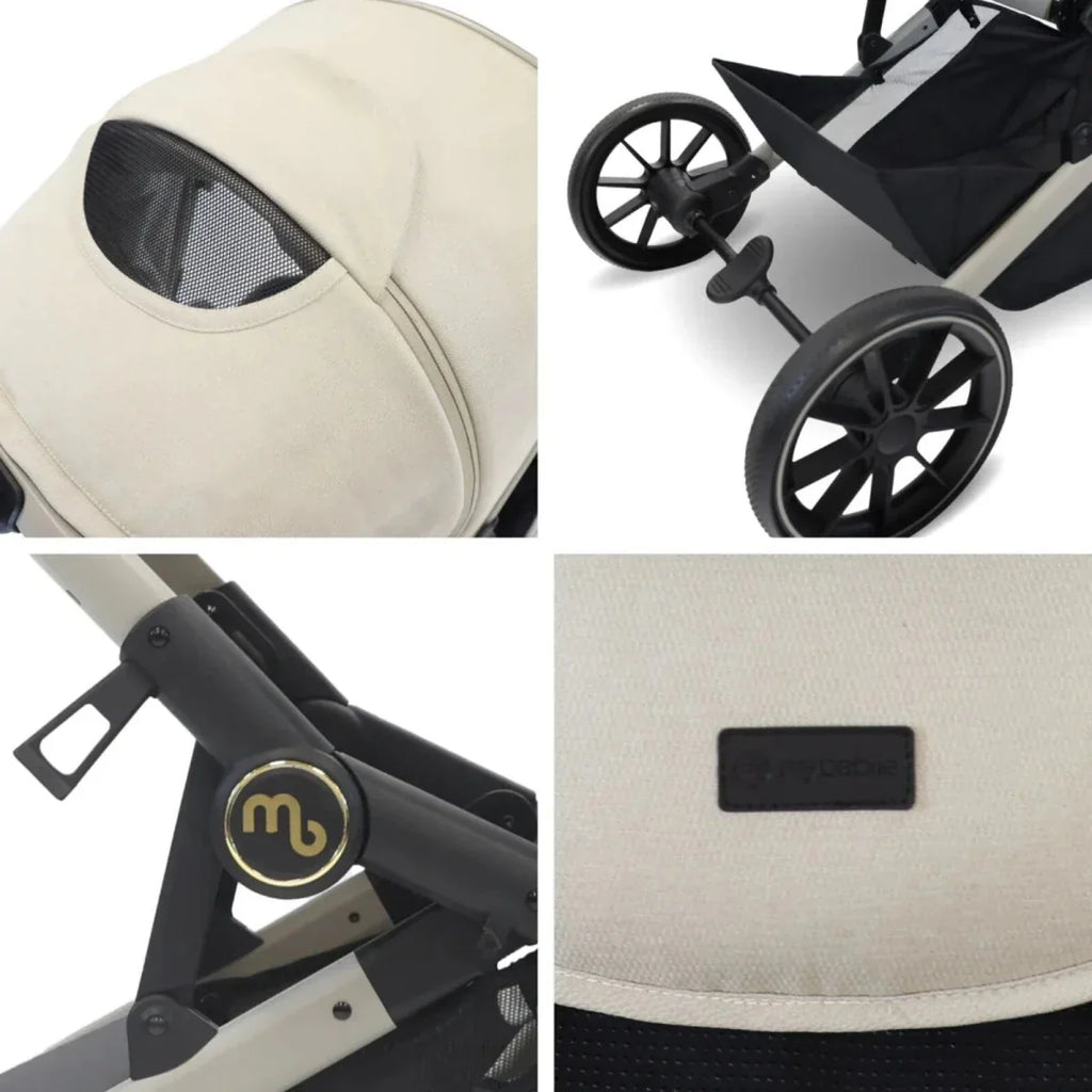 My Babiie MB33 Twin Travel System - Ivory