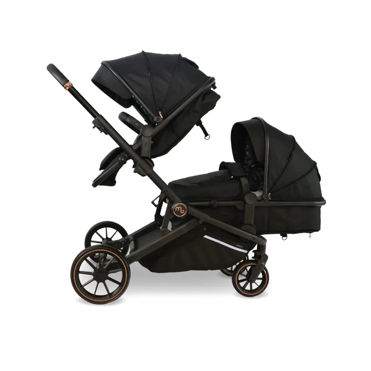 My Babiie MB33 Twin Travel System - Black Leopard