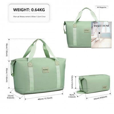 Mama & Baby Two Piece Expandable Waterproof Travel/Hospital Duffel Bag Set (Available in Apple Green/Beige/Pink/Navy/Blue/Purple) - Little Lug